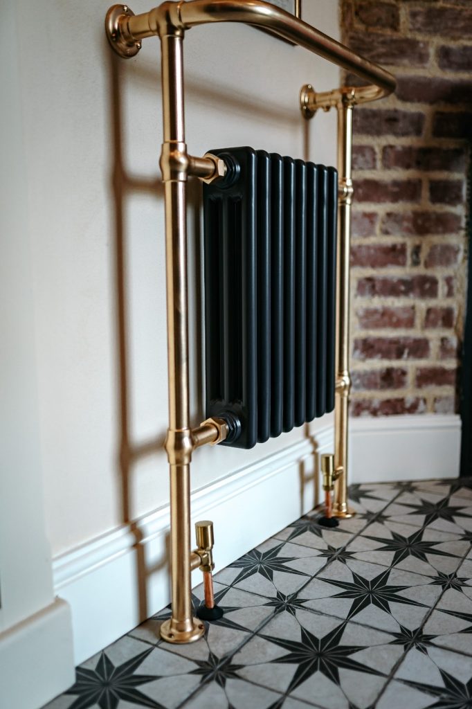 Interior Design of an elegant and traditional bathroom radiator
