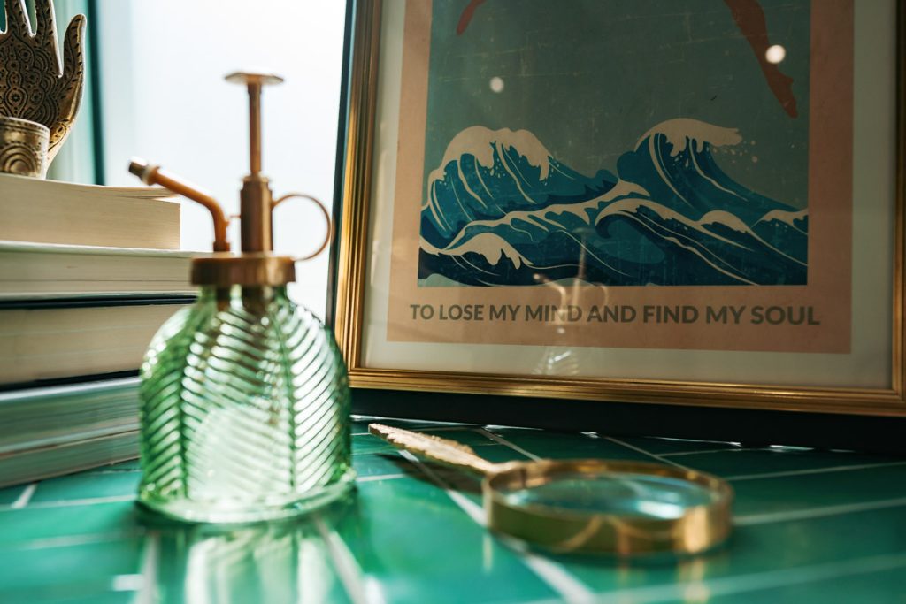 Glamorous downstairs loo focus on bathroom accessories