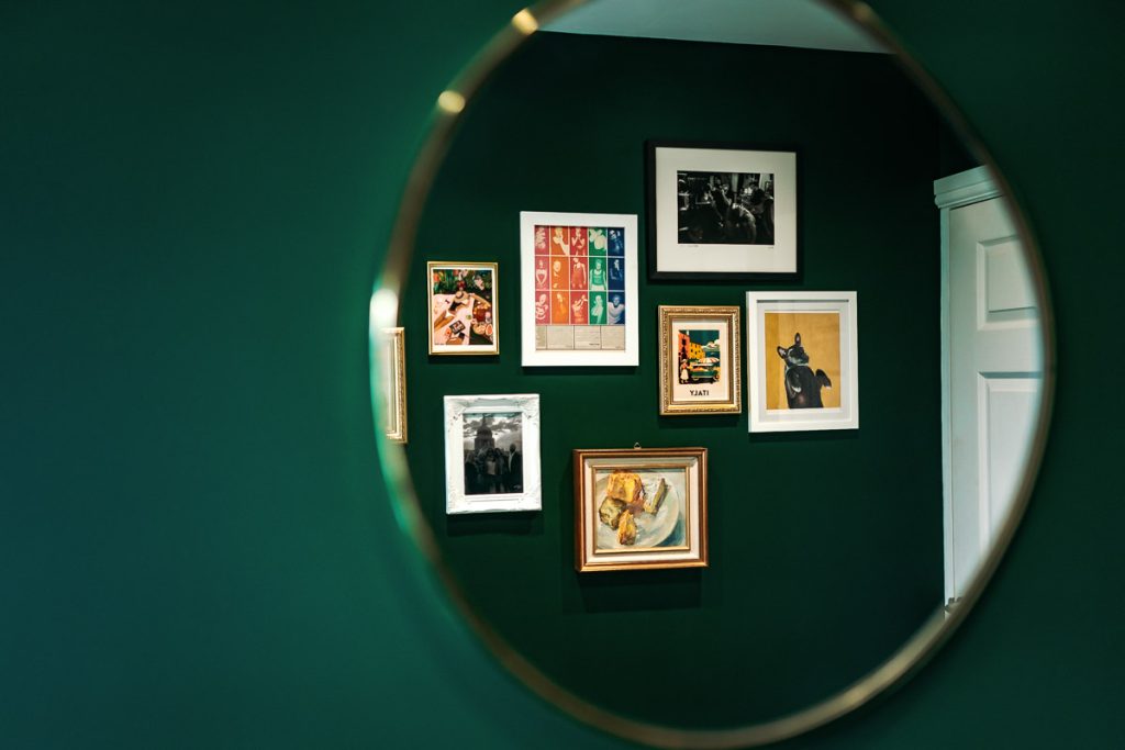 Gallery Wall reflection in mirror