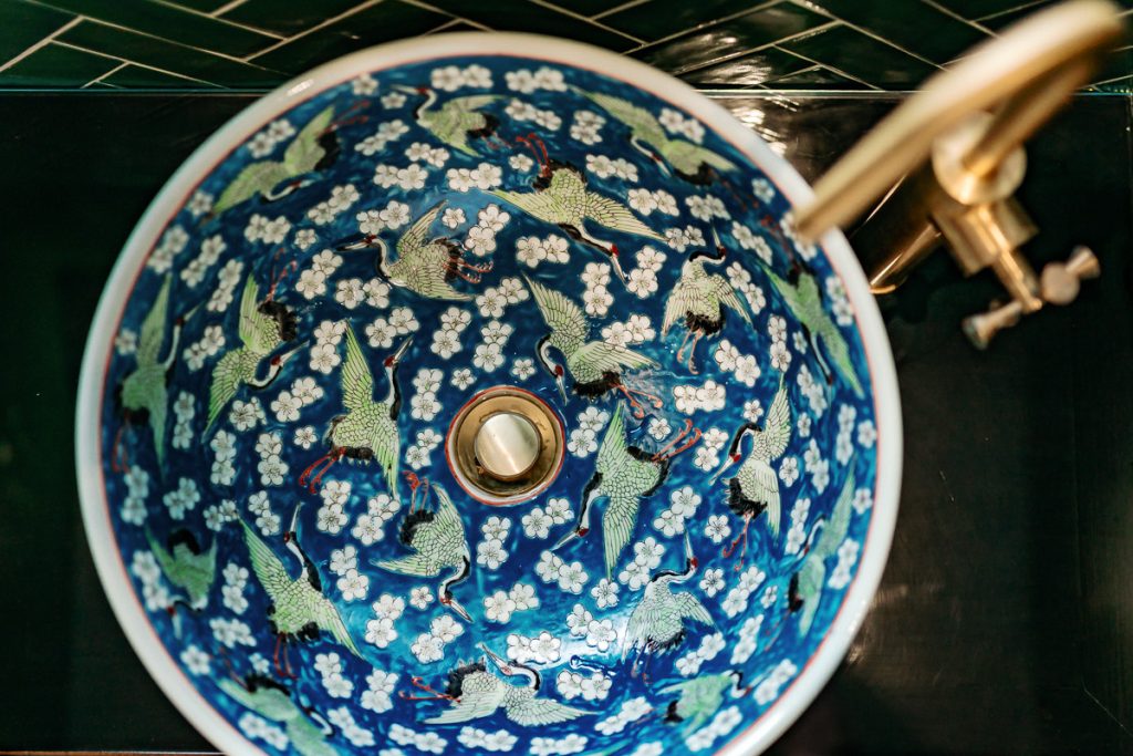 Glamorous downstairs loo beautiful bowl sink